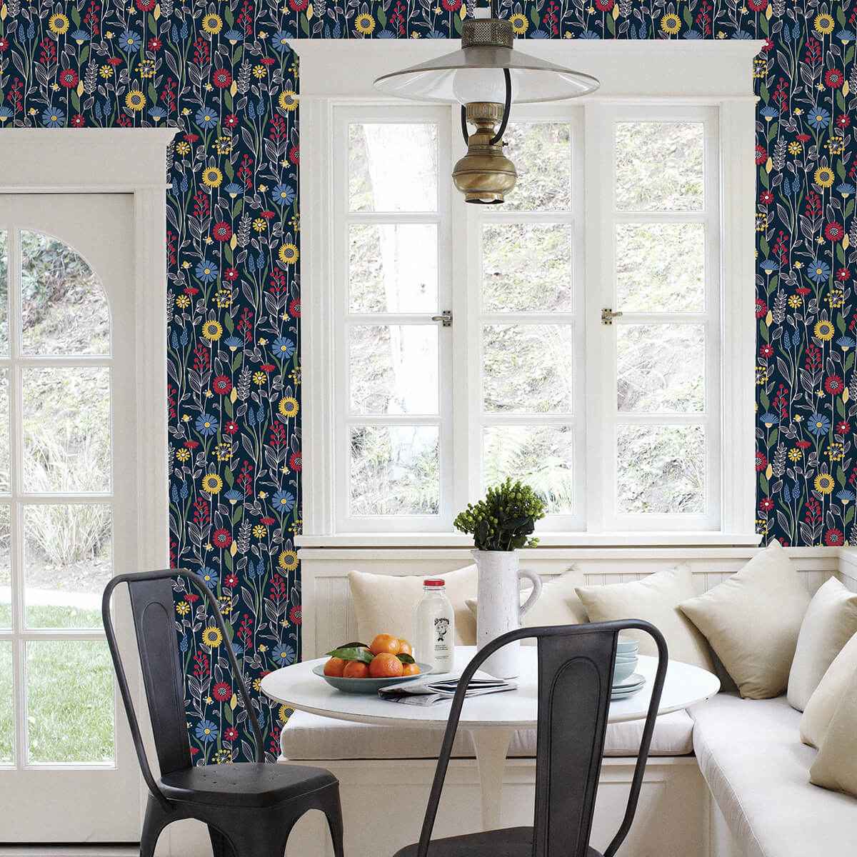 Navy Jane Peel & Stick Wallpaper - York Wallcoverings - NUS4045 - York Wallcoverings Wallpaper