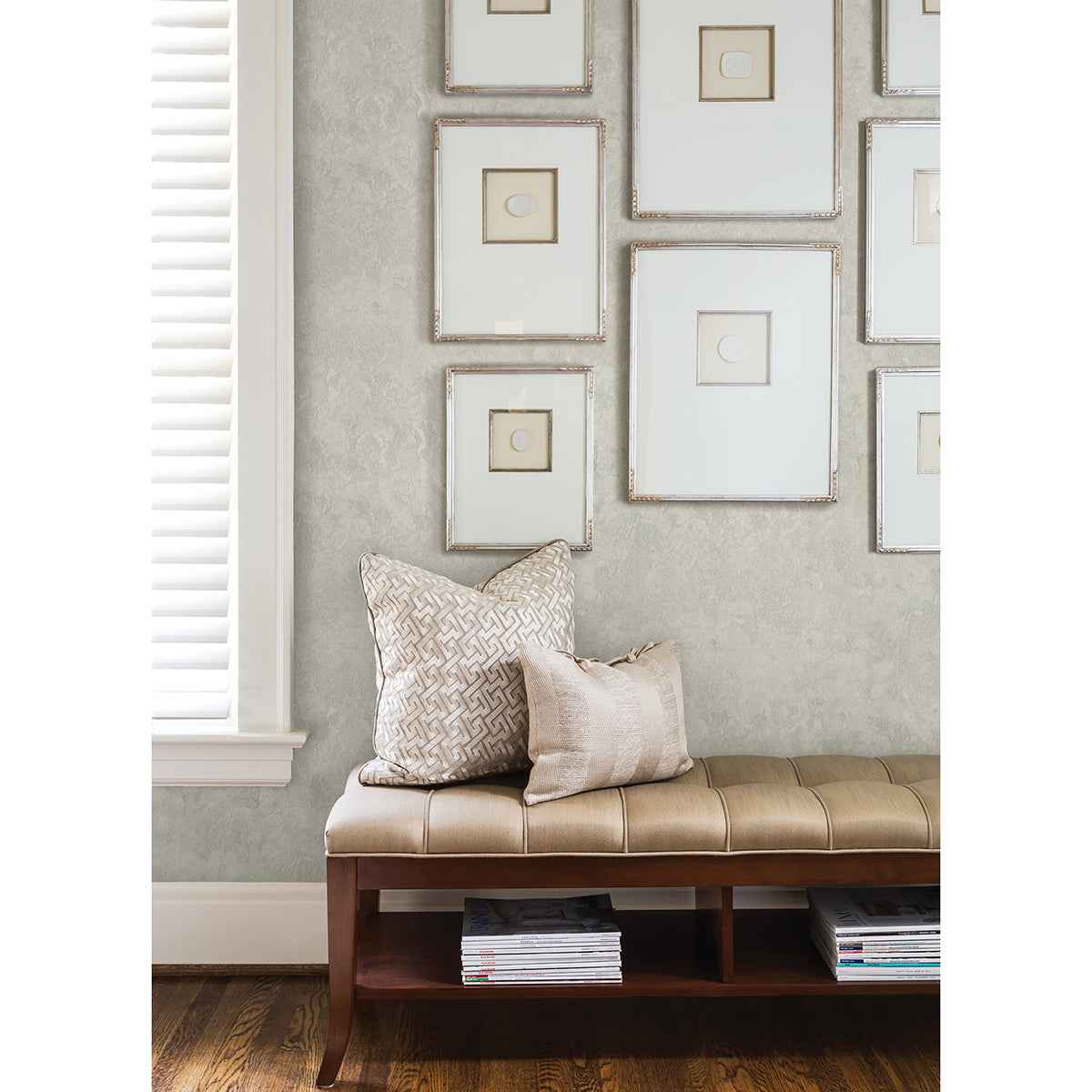 Francesca Silver Texture Wallpaper - York Wallcoverings - 4058-21737 - York Wallcoverings Wallpaper