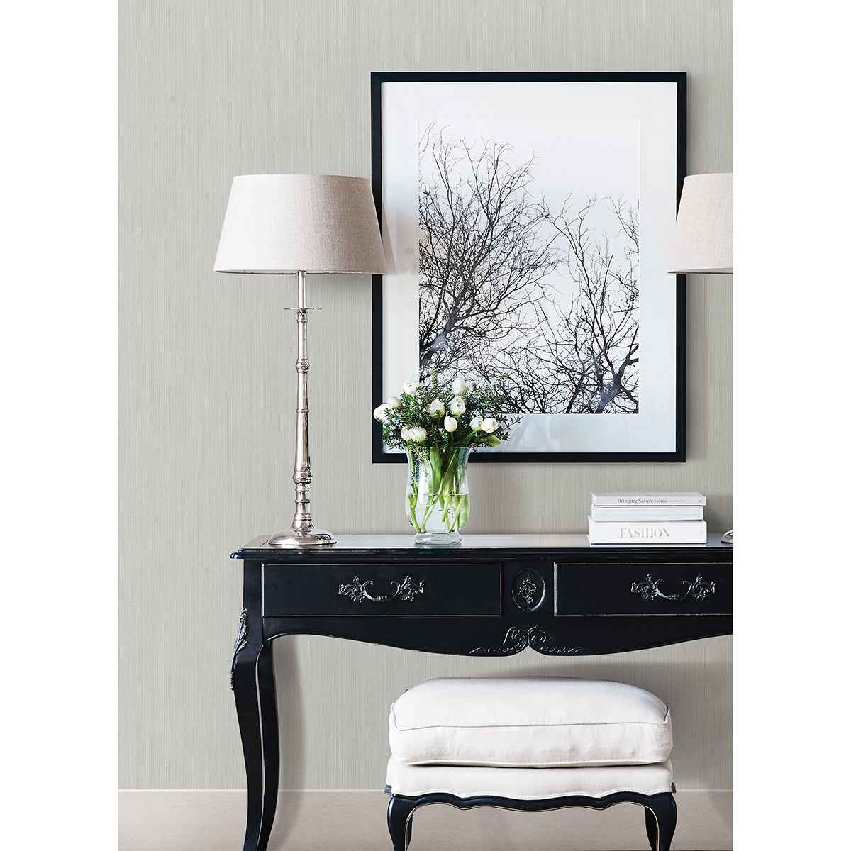 Pietra Silver Silk Wallpaper - York Wallcoverings - 4058-21765 - York Wallcoverings Wallpaper