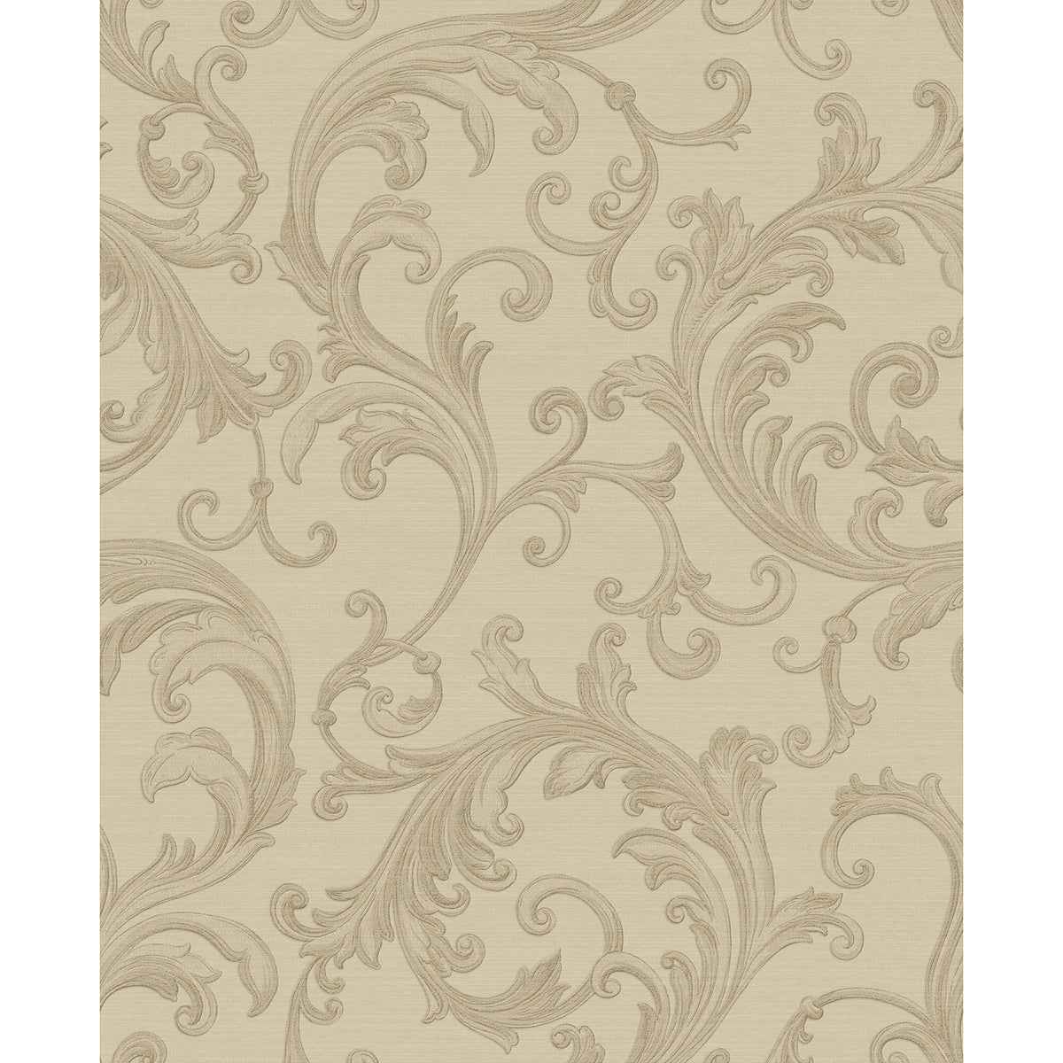 Noemi Taupe Acanthus Wallpaper - York Wallcoverings - 4058-24831