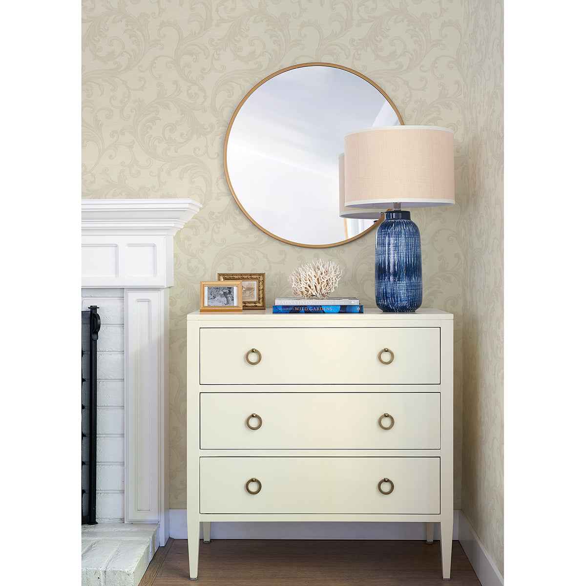 Noemi Cream Acanthus Wallpaper - York Wallcoverings - 4058-24832 - York Wallcoverings Wallpaper
