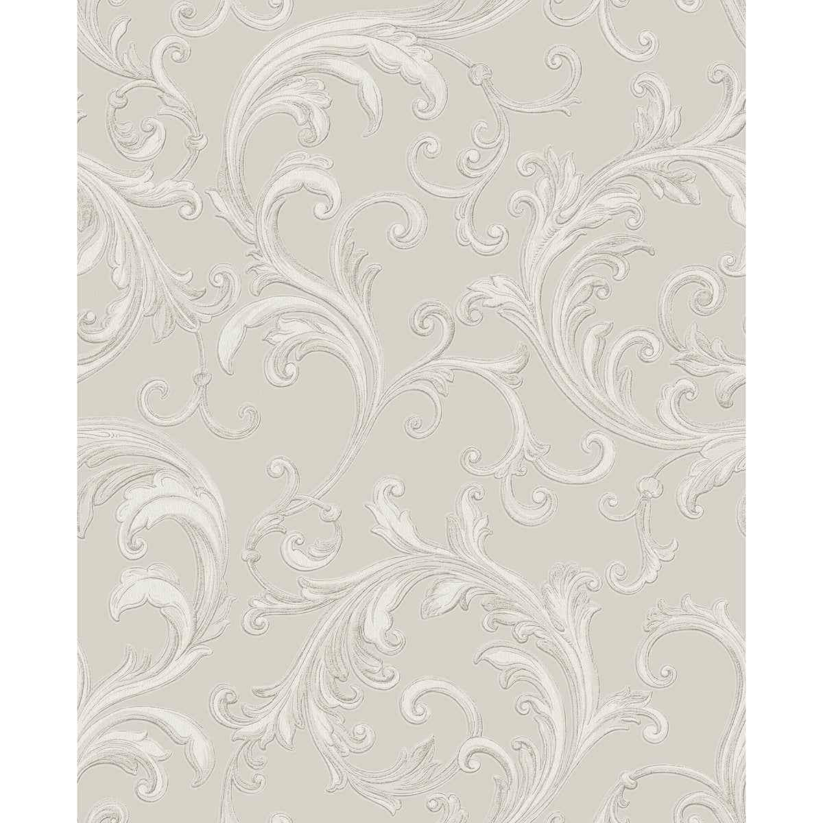 Noemi Silver Acanthus Wallpaper - York Wallcoverings - 4058-24834