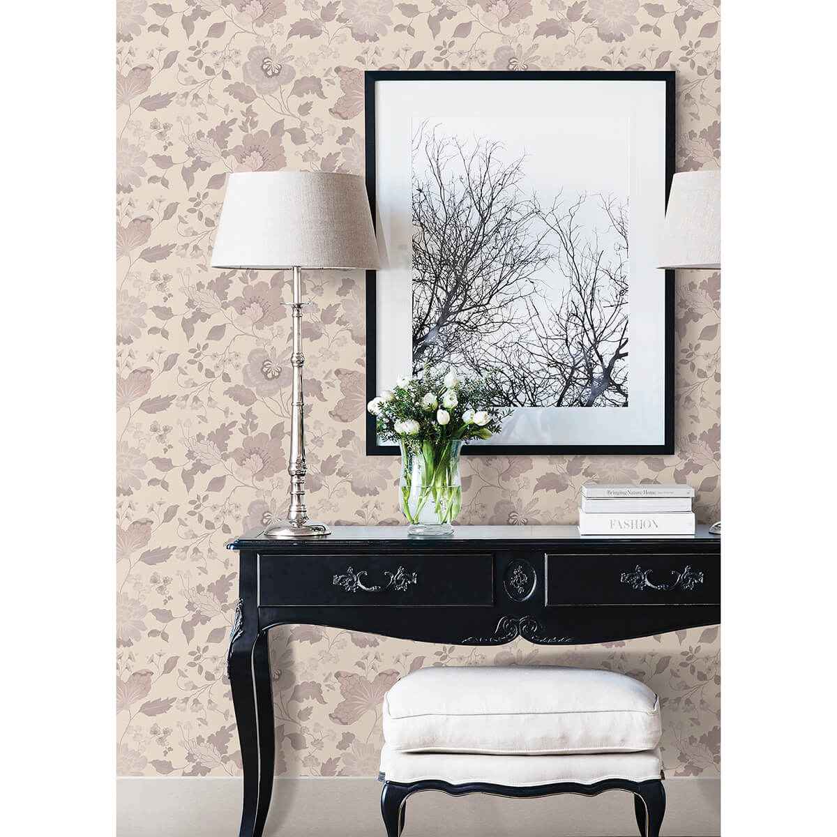 Vittoria Rose Floral Wallpaper - York Wallcoverings - 4058-24845 - York Wallcoverings Wallpaper