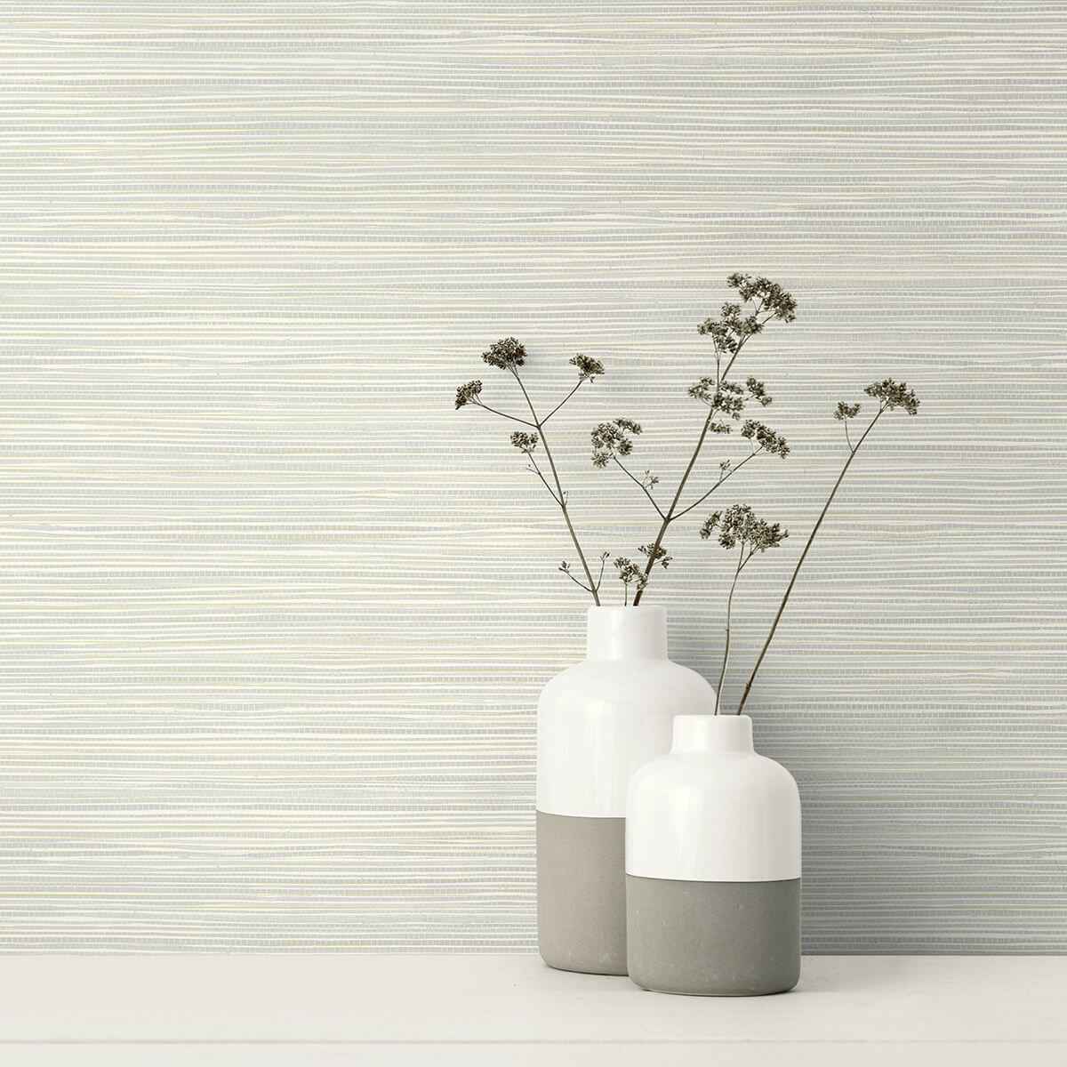 Bondi Light Grey Grasscloth Texture Wallpaper - York Wallcoverings - 2984-40908 - York Wallcoverings Wallpaper