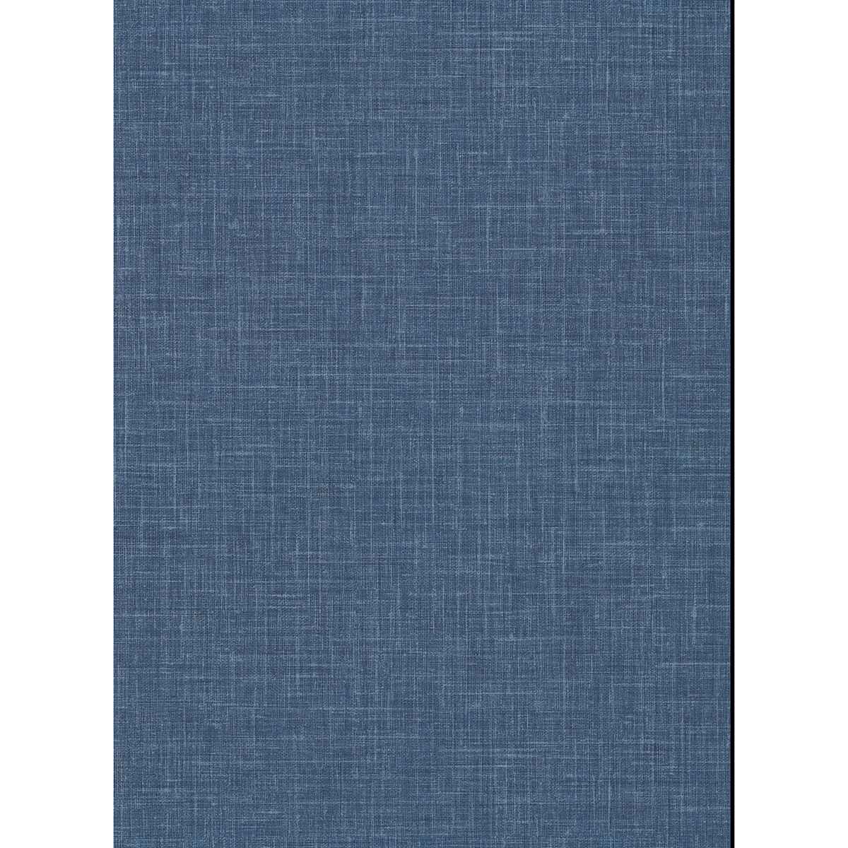 Upton Indigo Faux Linen Wallpaper - York Wallcoverings - 2984-50302