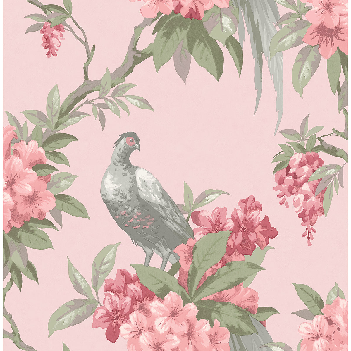 golden-pink-floral-wallpaper-york-wallcoverings-m1665 - York Wallcoverings Wallpaper