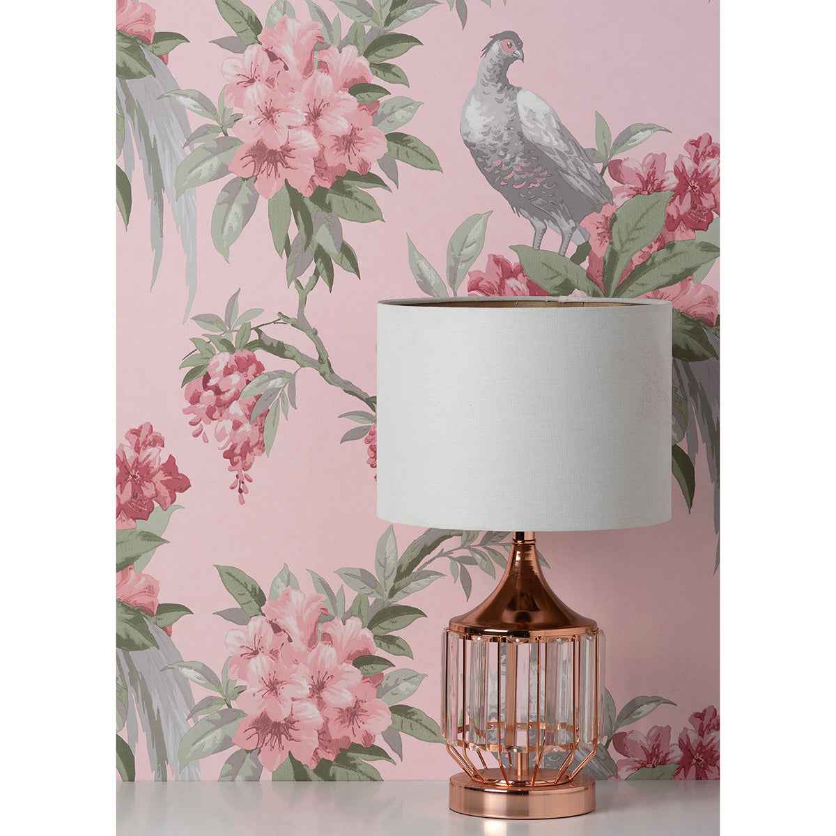 Golden Pink Floral Wallpaper - York Wallcoverings - M1665 - York Wallcoverings Wallpaper