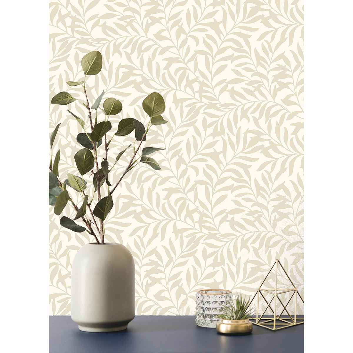 Salix Beige Leaf Wallpaper - York Wallcoverings - M1668 - York Wallcoverings Wallpaper