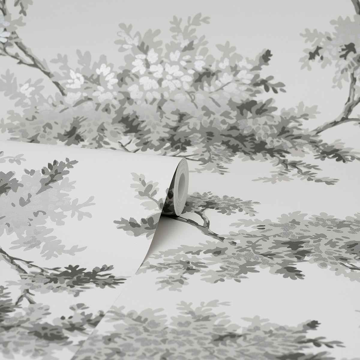 Ashdown Grey Tree Wallpaper - York Wallcoverings - M1671 - York Wallcoverings Wallpaper