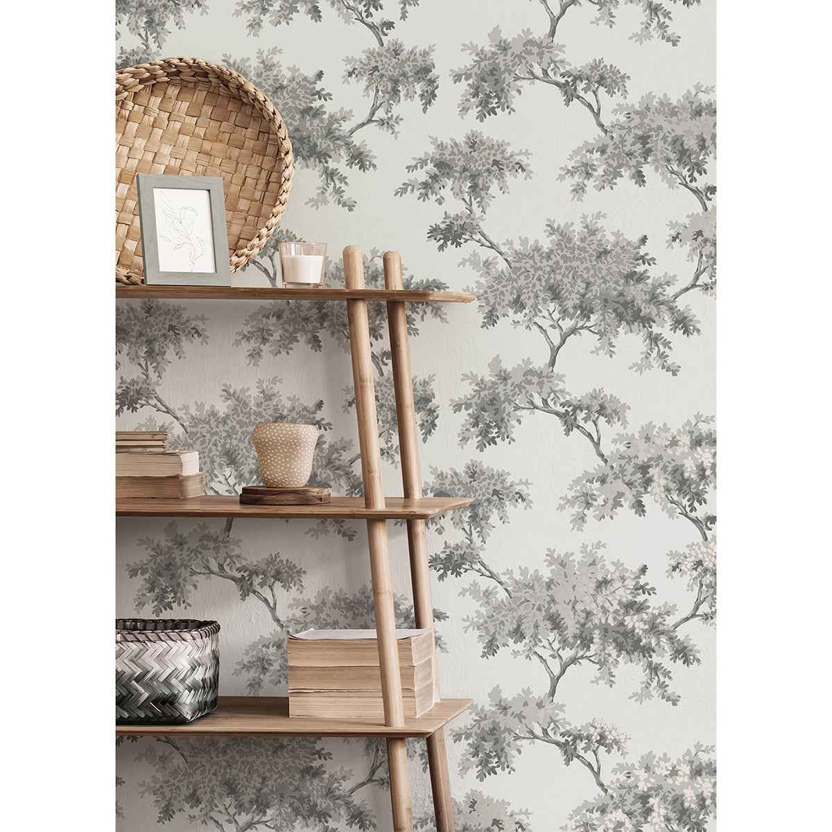 Ashdown Grey Tree Wallpaper - York Wallcoverings - M1671 - York Wallcoverings Wallpaper
