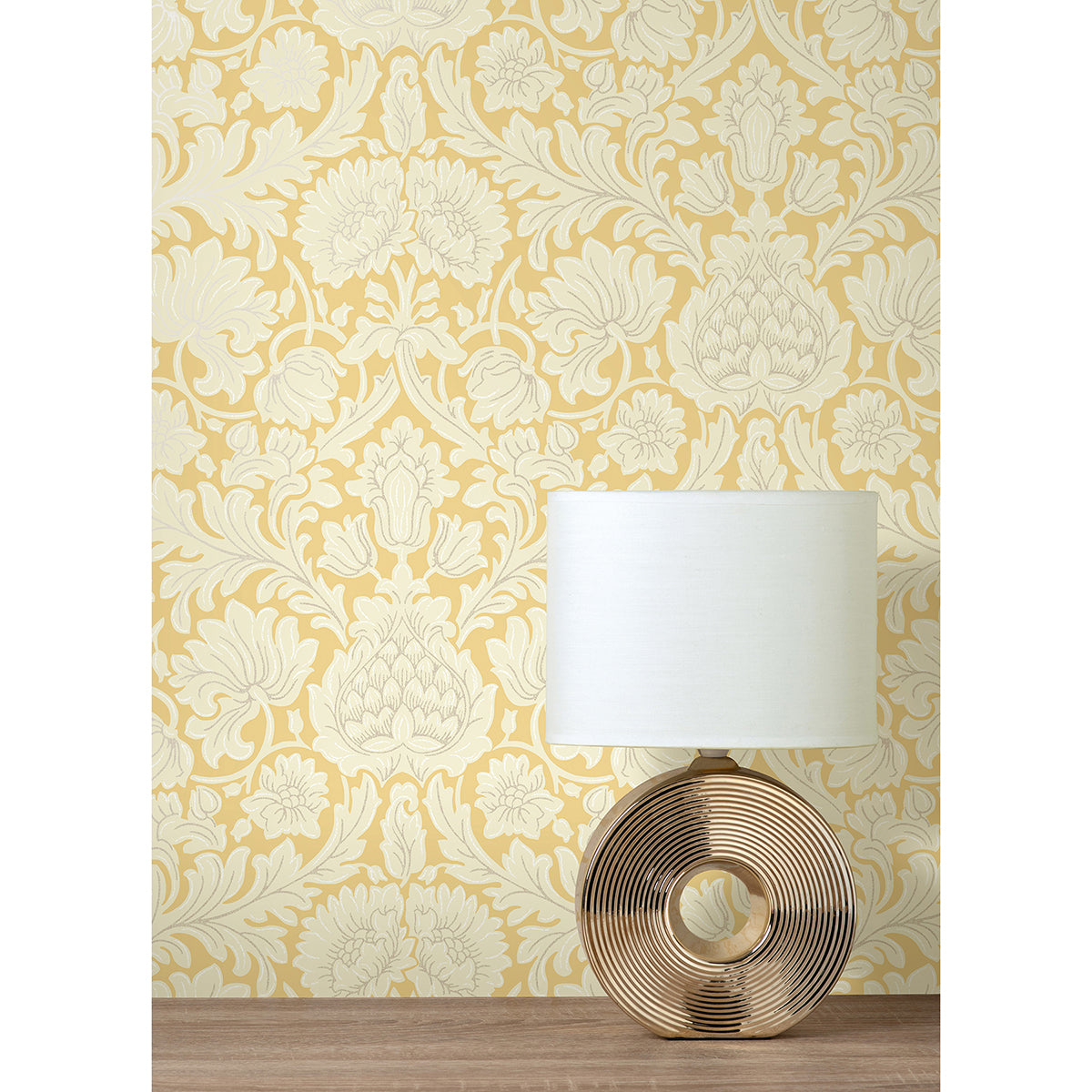 bamburg-mustard-floral-wallpaper-york-wallcoverings-m1682 - York Wallpaper Wallpaper
