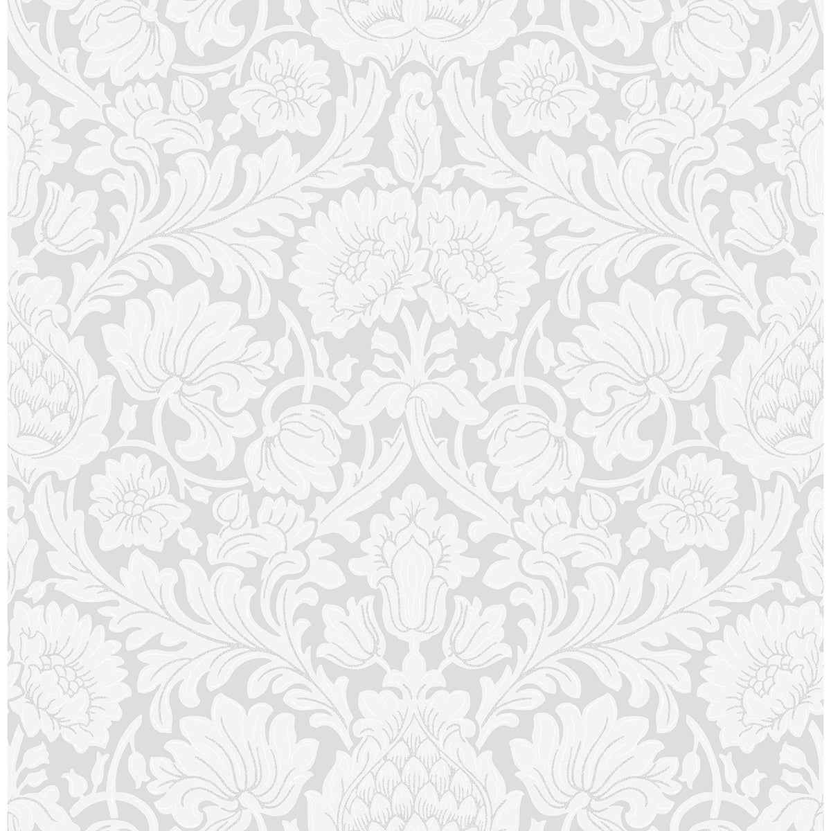 Bamburg Grey Floral Wallpaper - York Wallcoverings - M1683 - York Wallcoverings Wallpaper