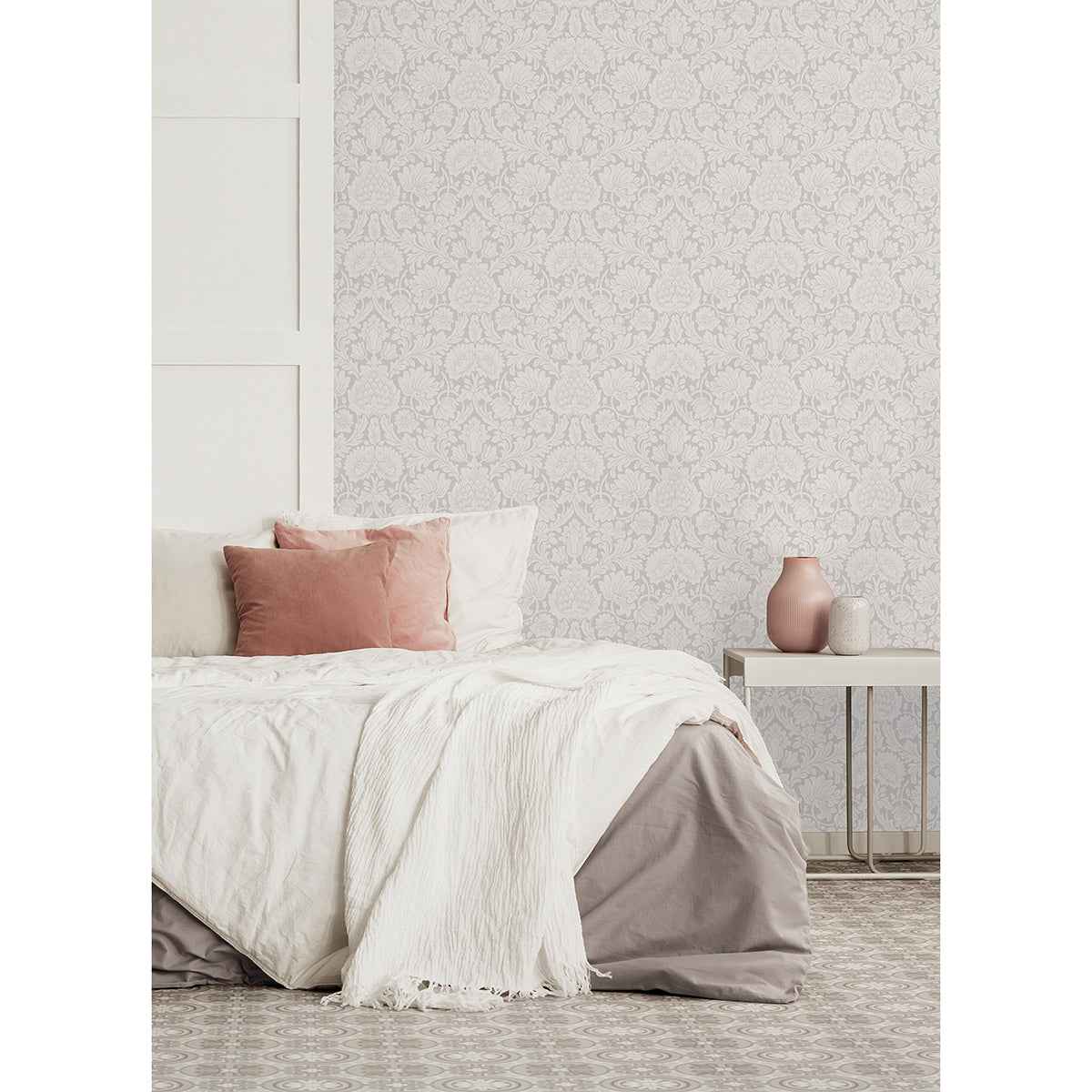 Bamburg Grey Floral Wallpaper - York Wallcoverings - M1683 - York Wallcoverings Wallpaper