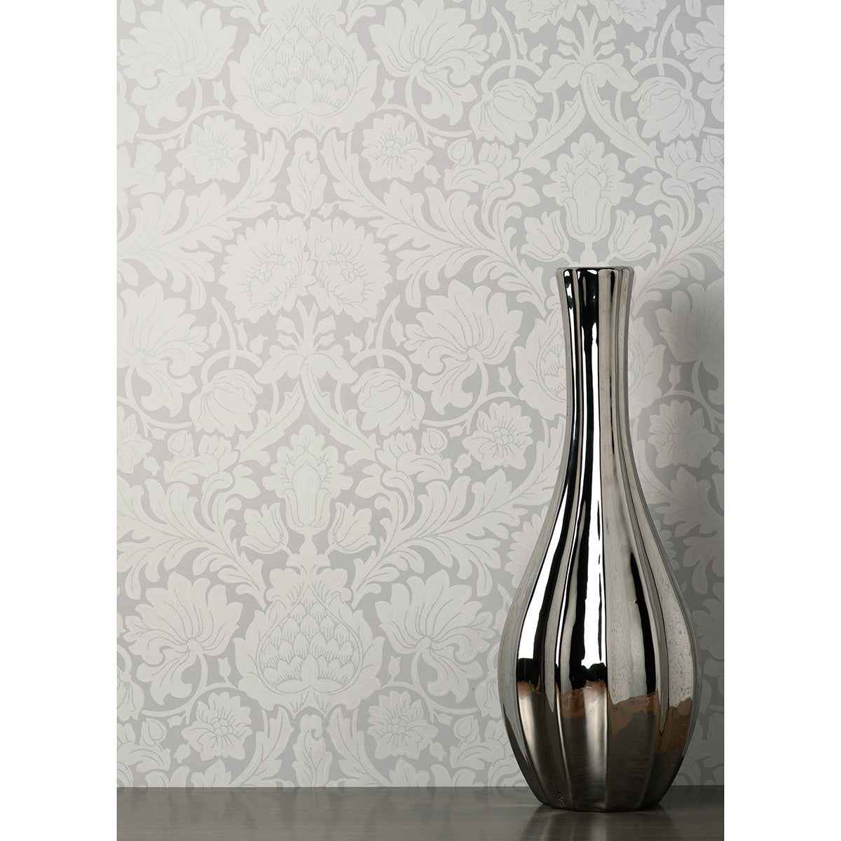 Bamburg Grey Floral Wallpaper - York Wallcoverings - M1683 - York Wallcoverings Wallpaper