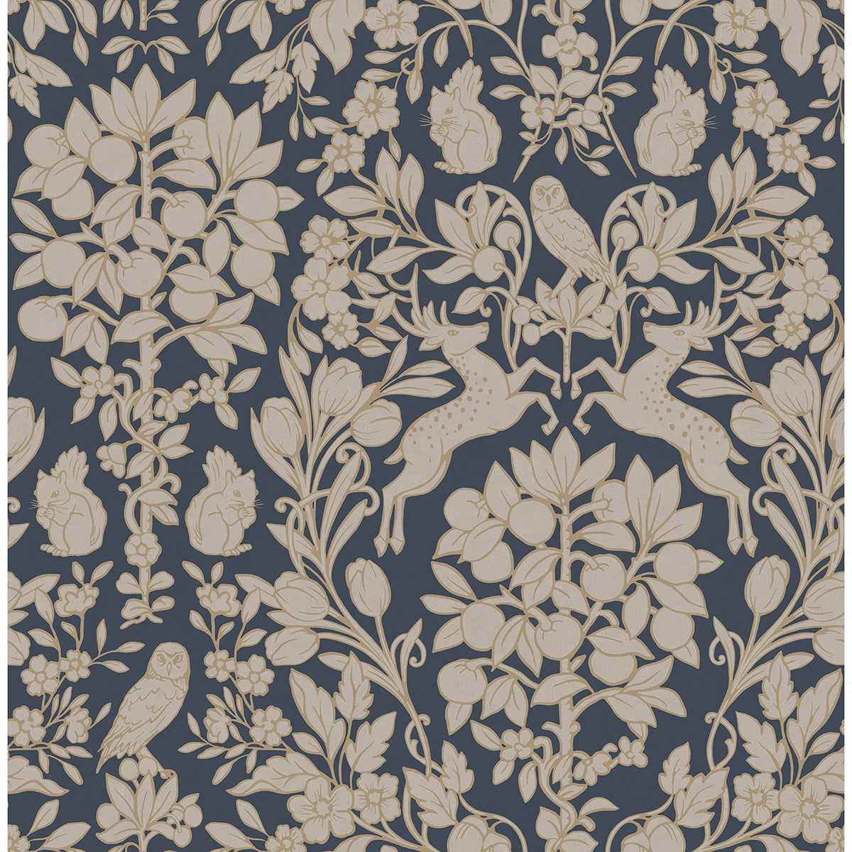 Richmond Blue Floral Wallpaper - York Wallcoverings - M1684 - York Wallcoverings Wallpaper