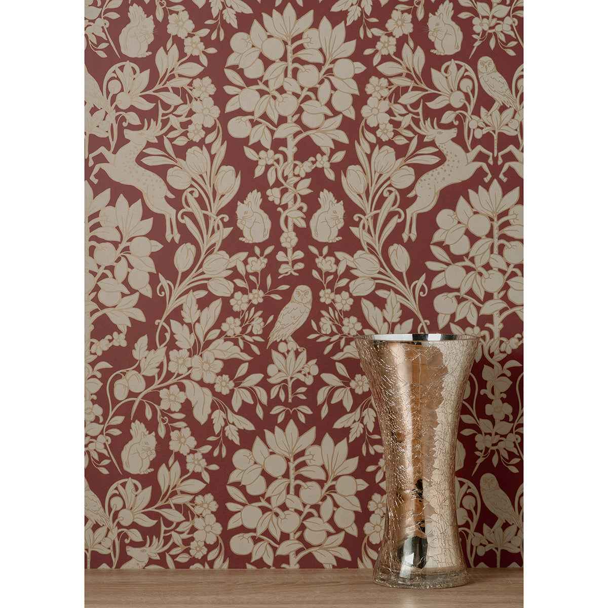 Richmond Maroon Floral Wallpaper - York Wallcoverings - M1685 - York Wallcoverings Wallpaper