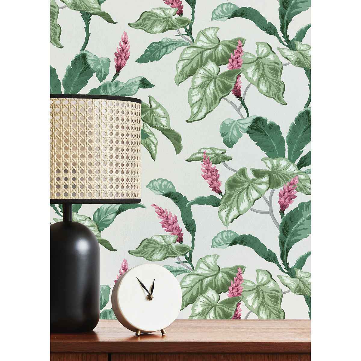 Meridian Parade Green Tropical Leaves Wallpaper - York Wallcoverings - M1692 - York Wallcoverings Wallpaper
