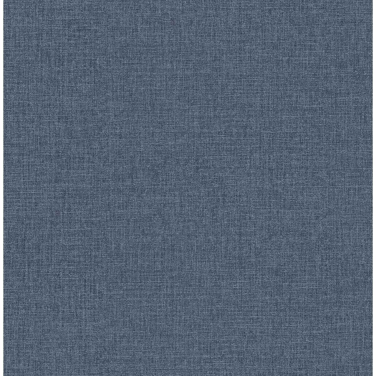 Glen Dark Blue Linen Wallpaper - York Wallcoverings - M1701