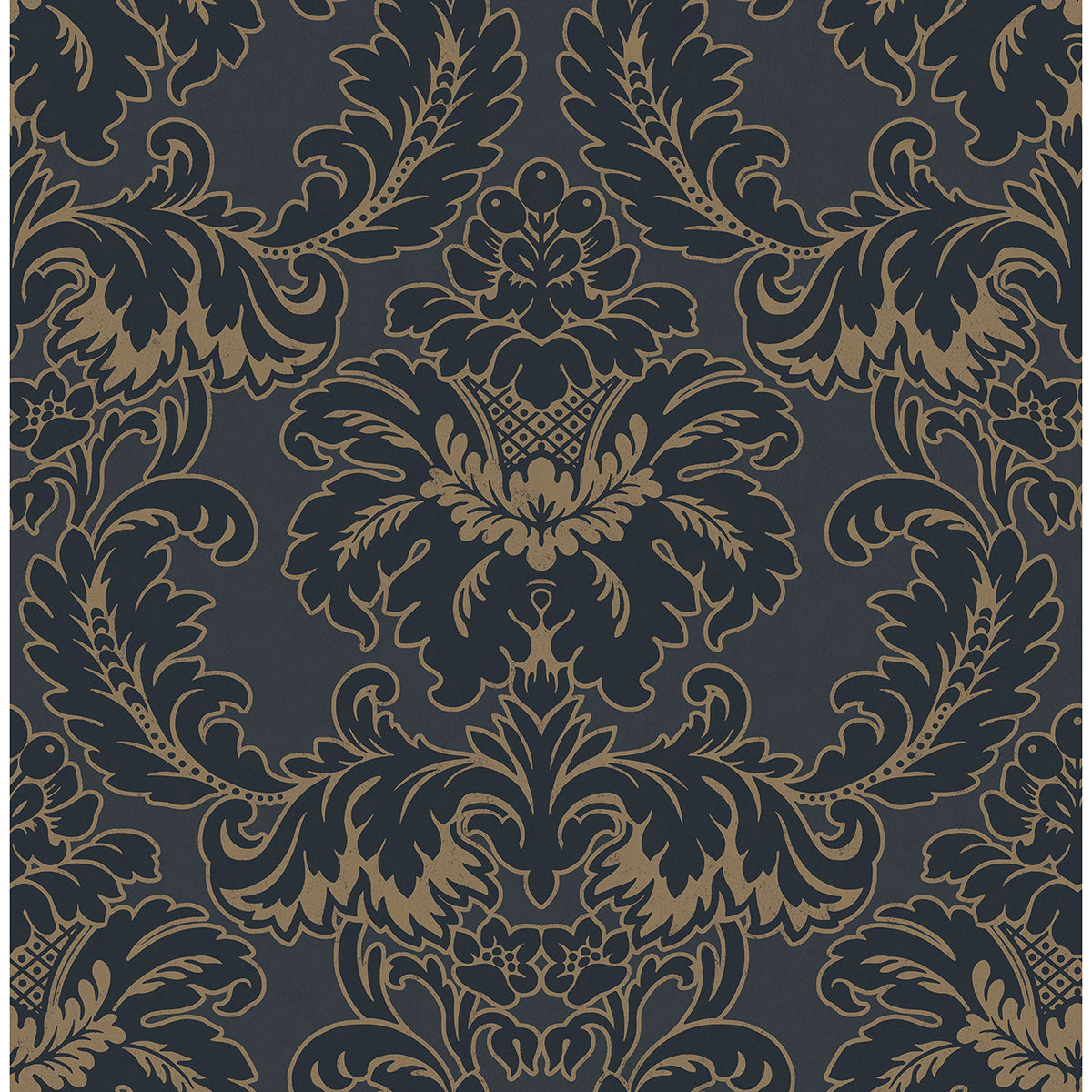 windsor-blue-damask-wallpaper-york-wallcoverings-m1704 - York Wallcoverings Wallpaper