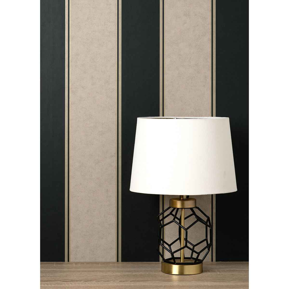 Rydia Black Stripe Wallpaper - York Wallcoverings - M1707 - York Wallcoverings Wallpaper