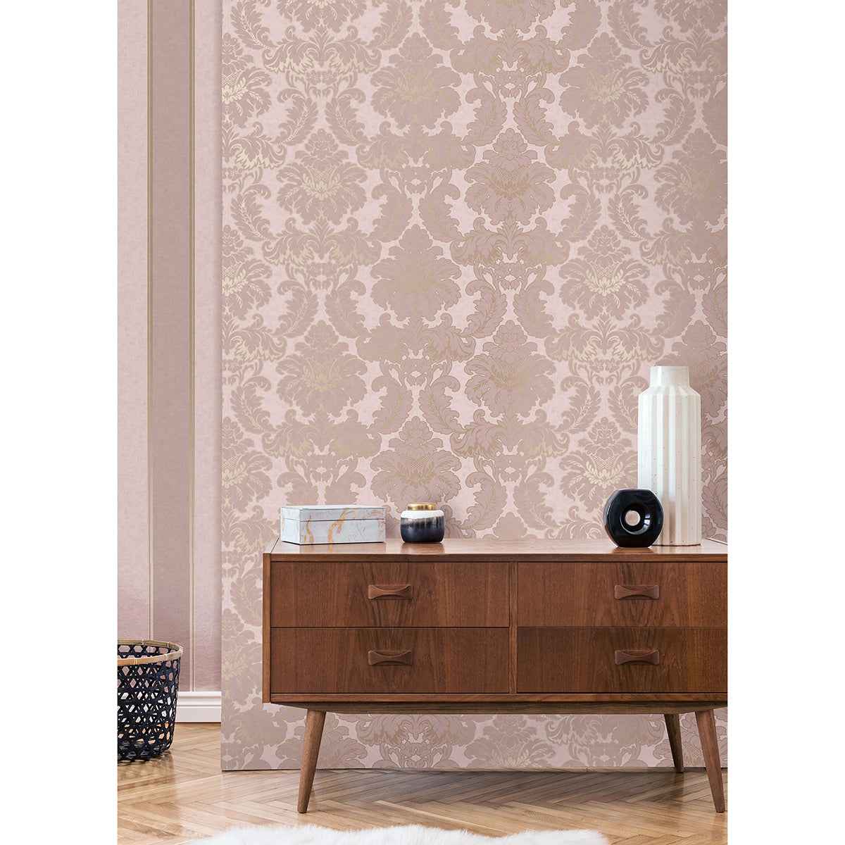 Rydia Pink Stripe Wallpaper - York Wallcoverings - M1710 - York Wallcoverings Wallpaper
