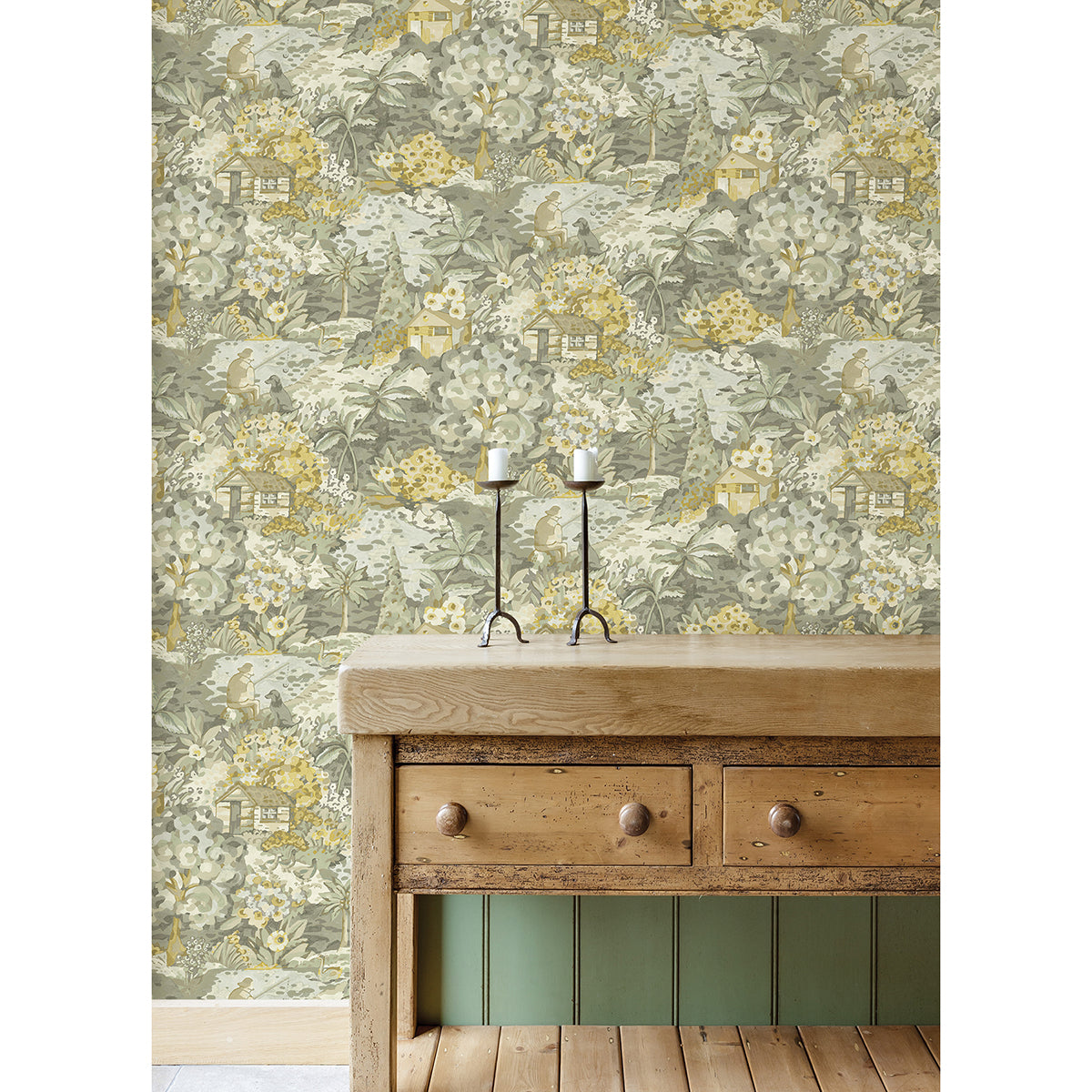 yellow-grey-le-forestier-peel-and-stick-wallpaper-york-wallcoverings-cbs4505 - York Wallcoverings Wallpaper