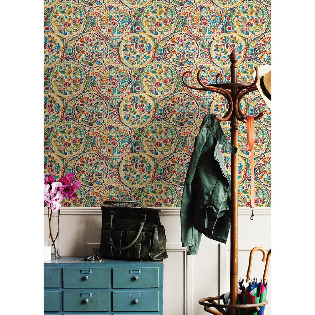 multi-camille-peel-and-stick-wallpaper-york-wallcoverings-cbs4506 - York Wallcoverings Wallpaper