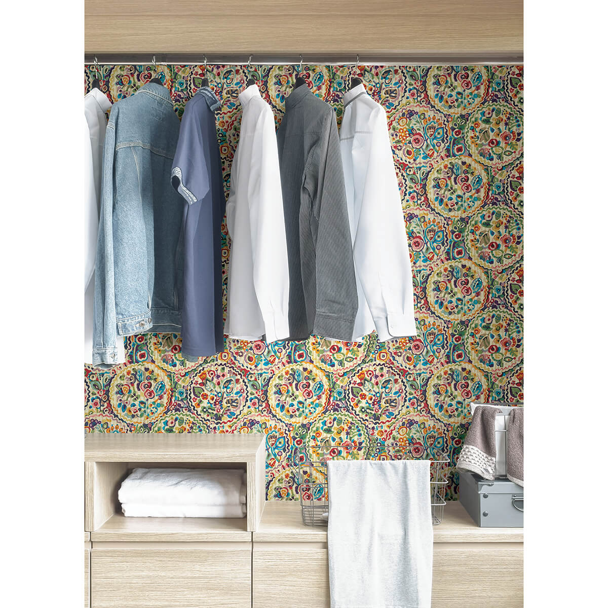 multi-camille-peel-and-stick-wallpaper-york-wallcoverings-cbs4506 - York Wallcoverings Wallpaper