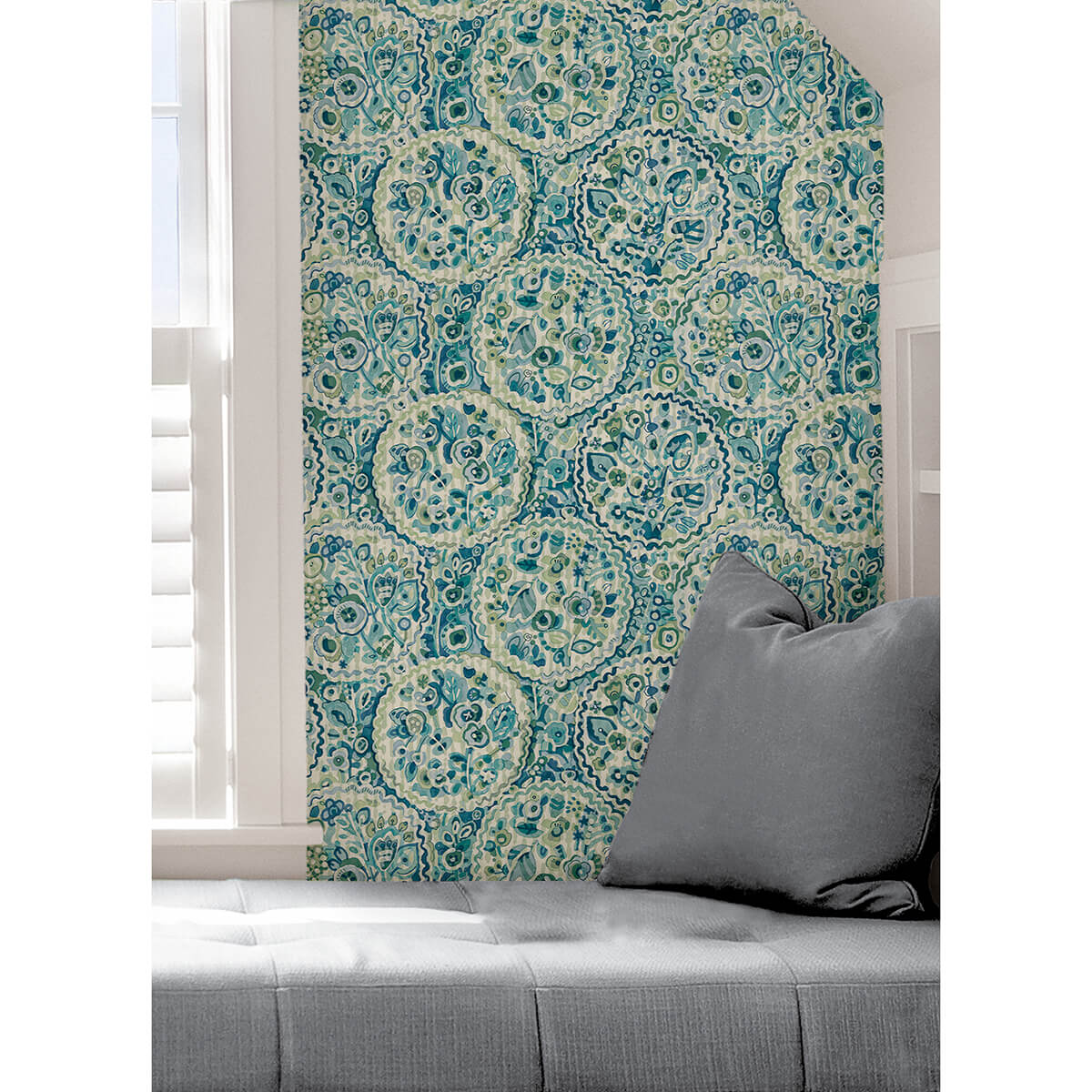 teal-camille-peel-and-stick-wallpaper-york-wallcoverings-cbs4507 - York Wallcoverings Wallpaper