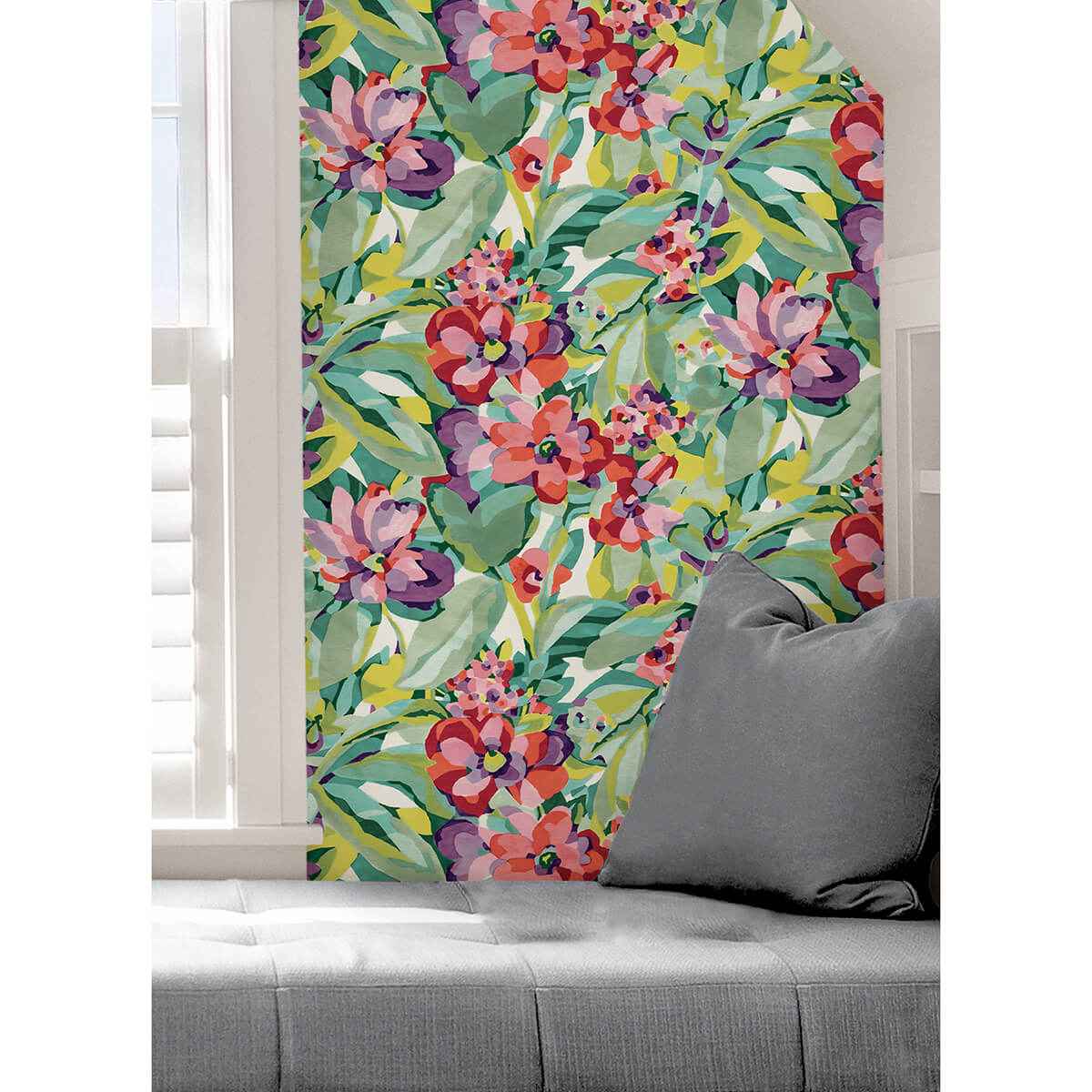Multi Belles Fleurs Peel and Stick Wallpaper - York Wallcoverings - CBS4509 - York Wallcoverings Wallpaper