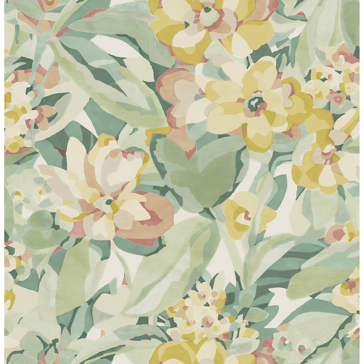 yellow-belles-fleurs-peel-and-stick-wallpaper-york-wallcoverings-cbs4510 - York Wallcoverings Wallpaper