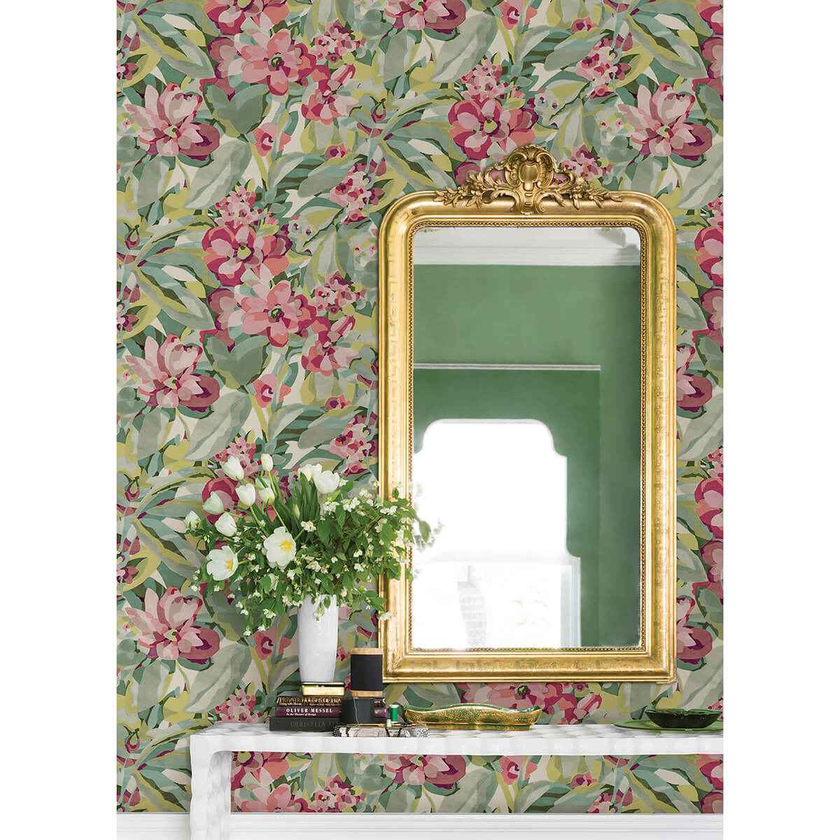 Wine Belles Fleurs Peel and Stick Wallpaper - York Wallcoverings - CBS4512 - York Wallcoverings Wallpaper