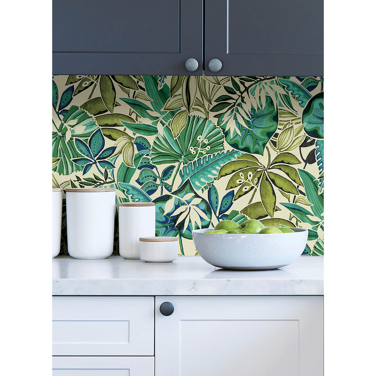turquoise-feuilles-peel-and-stick-wallpaper-york-wallcoverings-cbs4513 - York Wallcoverings Wallpaper