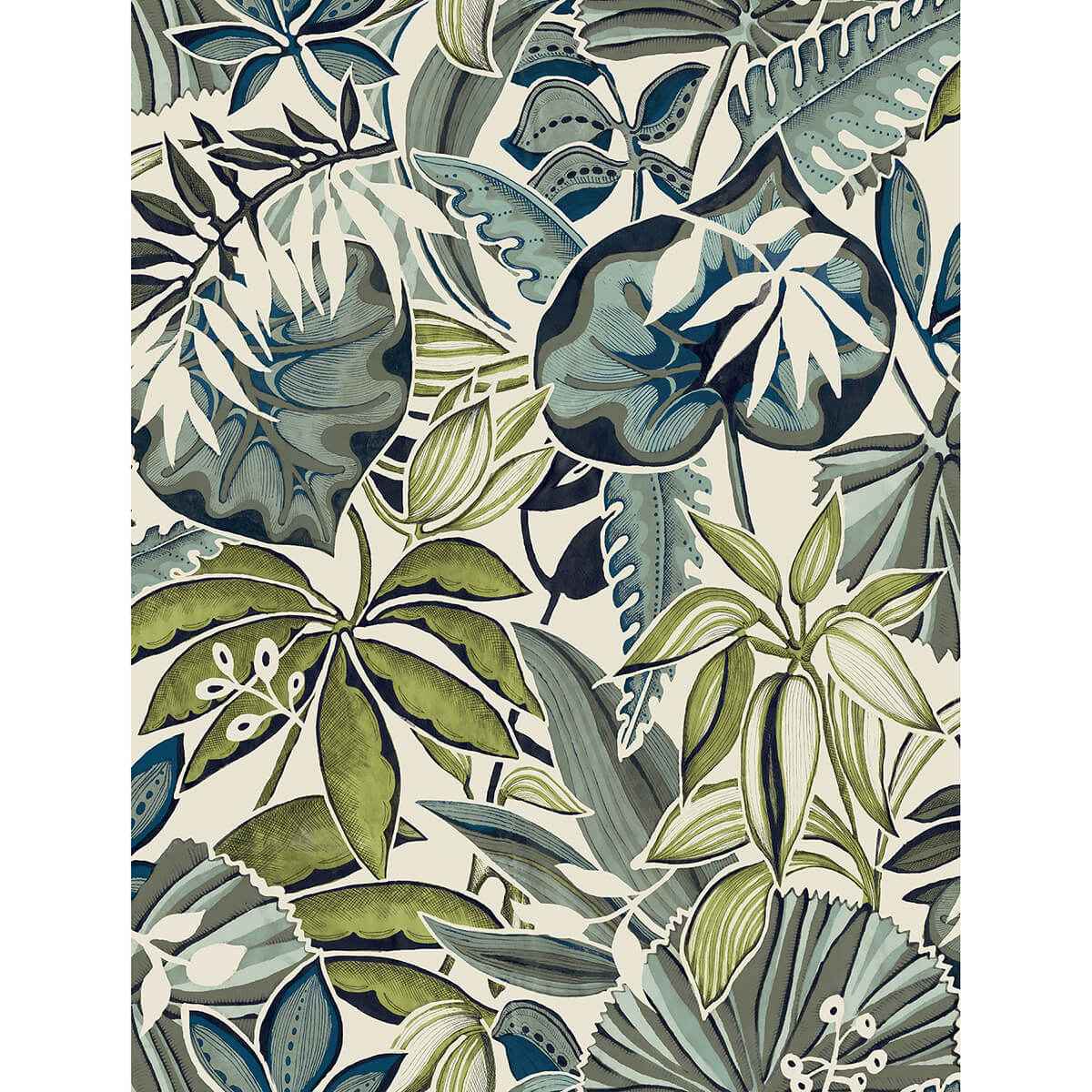 Slate Feuilles Peel & Stick Wallpaper - York Wallcoverings - CBS4514 - York Wallcoverings Wallpaper