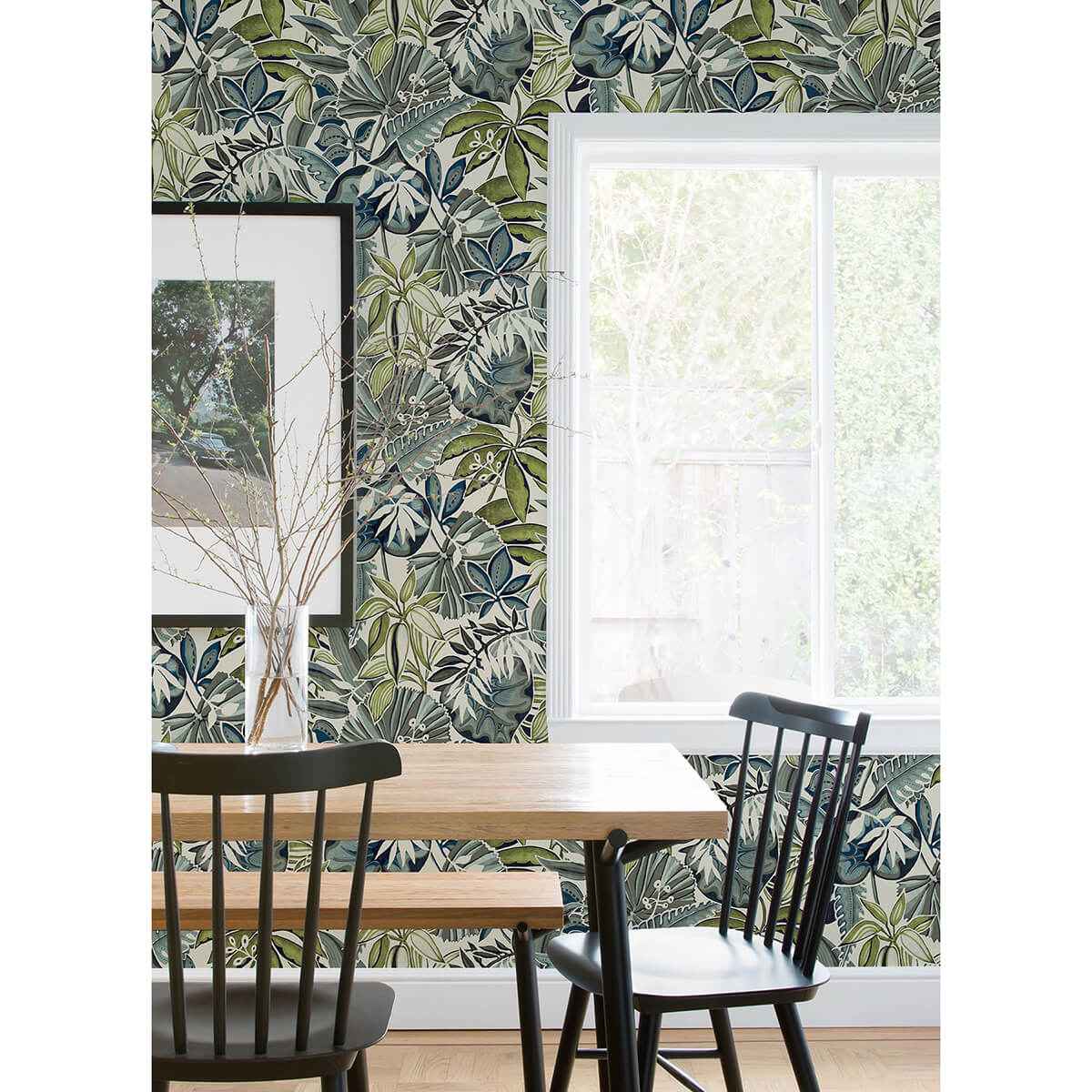 Slate Feuilles Peel & Stick Wallpaper - York Wallcoverings - CBS4514 - York Wallcoverings Wallpaper