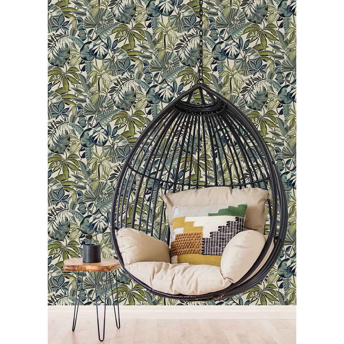 Slate Feuilles Peel & Stick Wallpaper - York Wallcoverings - CBS4514 - York Wallcoverings Wallpaper
