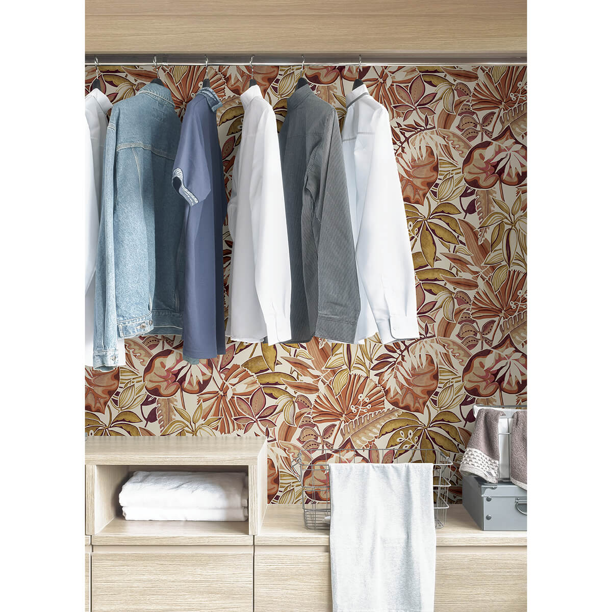 amber-feuilles-peel-and-stick-wallpaper-york-wallcoverings-cbs4515 - York Wallcoverings Wallpaper