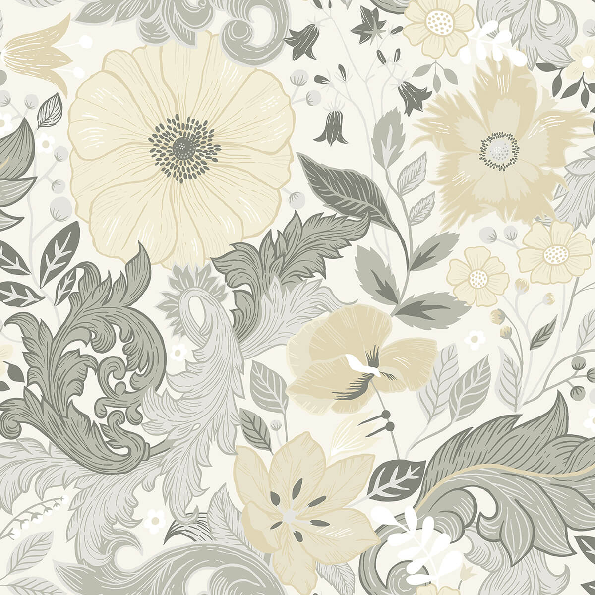 victoria-pastel-floral-nouveau-wallpaper-york-wallcoverings-2999-13106 - York Wallcoverings Papel pintado