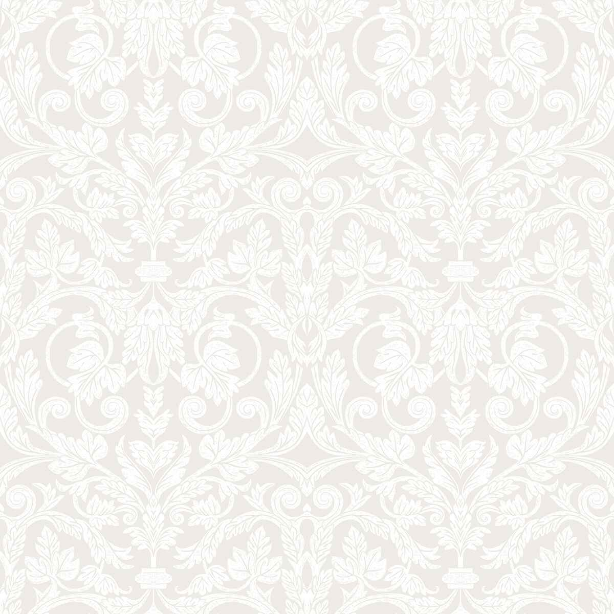 Rosali Cream Scroll Damask Wallpaper - York Wallcoverings - 2999-14005
