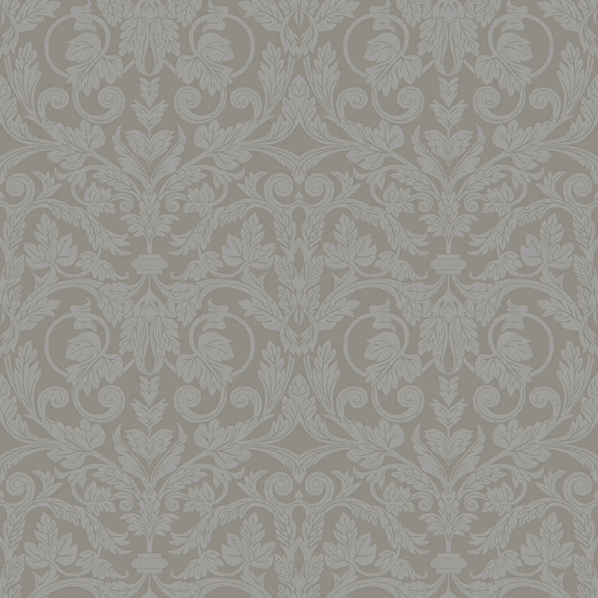 Rosali Grey Scroll Damask Wallpaper - York Wallcoverings - 2999-14006