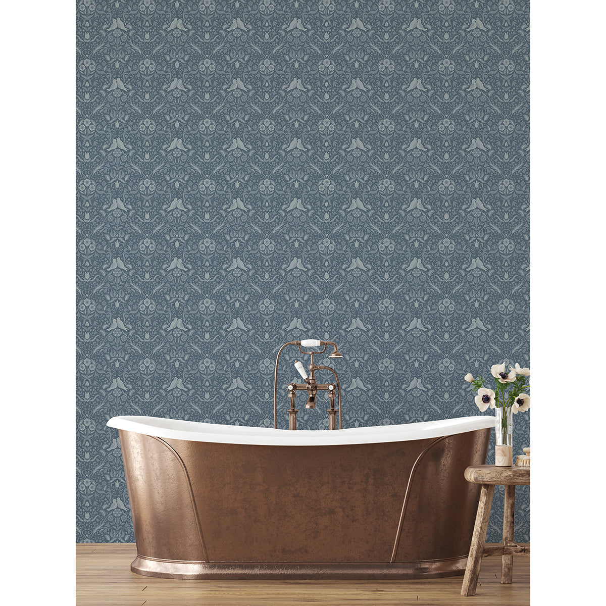 niki-blue-country-kitsch-wallpaper-york-wallcoverings-2999-14028 - York Wallcoverings Wallpaper