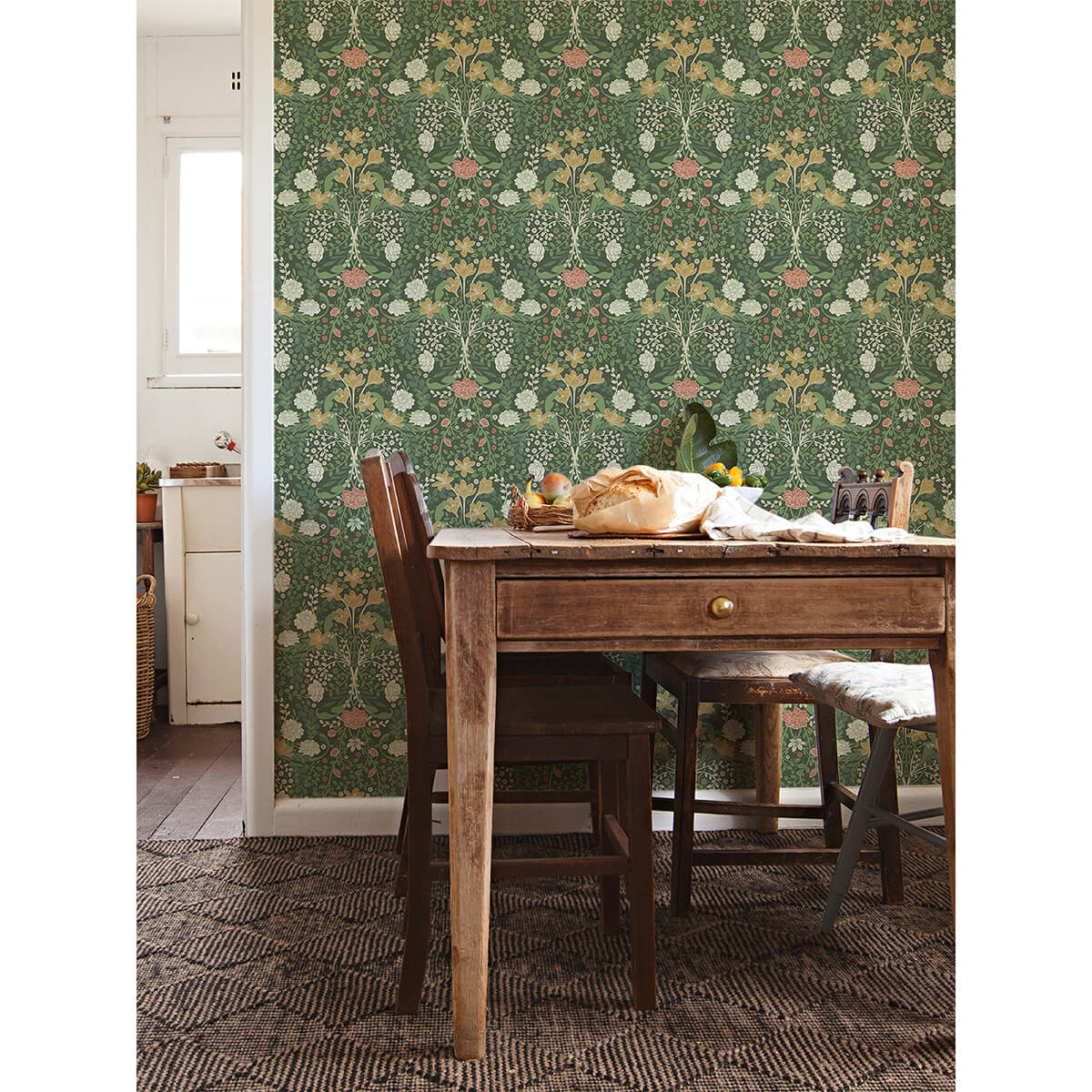 froso-green-garden-damask-wallpaper-york-wallcoverings-2999-24102 - York Wallcoverings Papel pintado