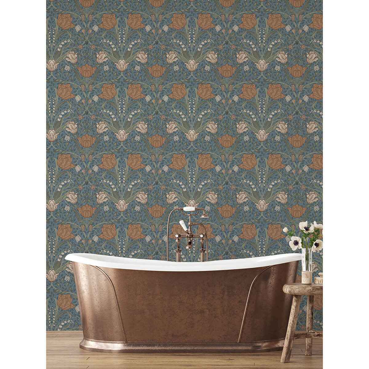 Filippa Blue Tulip Wallpaper - York Wallcoverings - 2999-33009 - York Wallcoverings Wallpaper