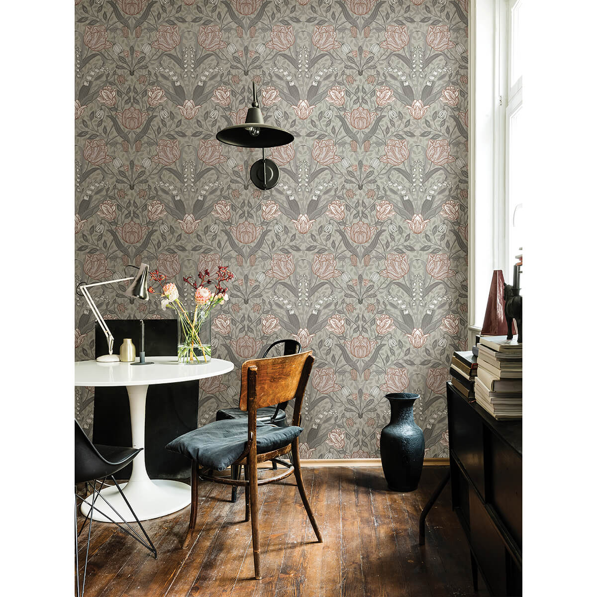 filippa-grey-tulip-wallpaper-york-wallcoverings-2999-44105 - York Wallcoverings Papel pintado
