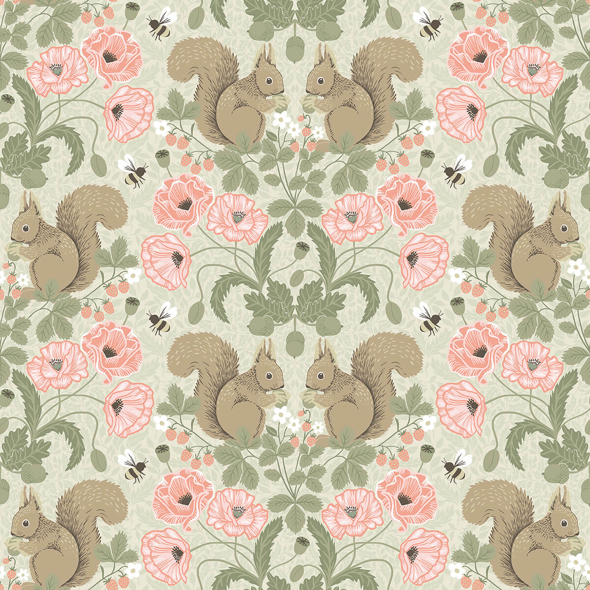 Kurre Pink Woodland Damask Wallpaper - York Wallcoverings - 2999-44120 - York Wallpaper Wallpaper