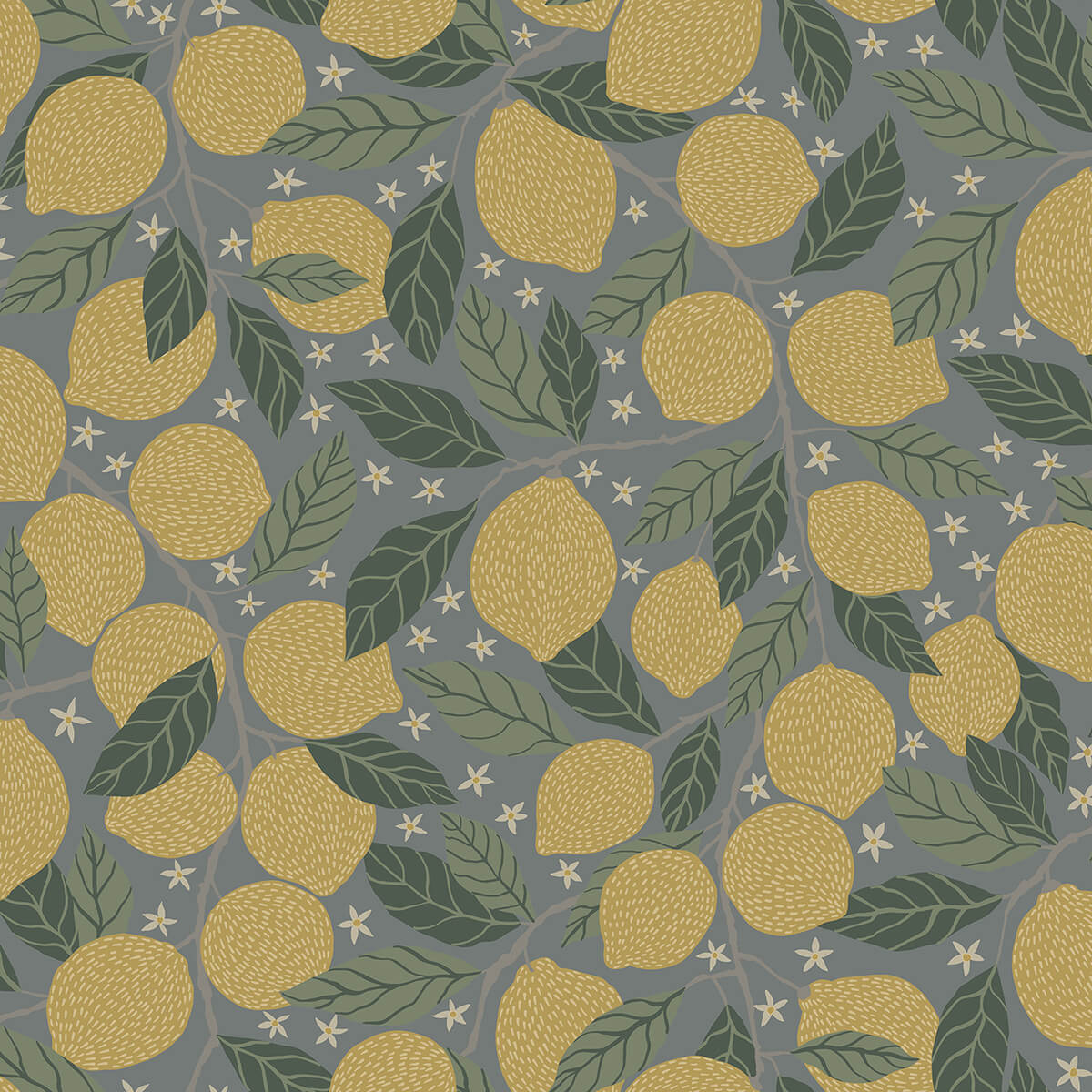 lemona-blue-fruit-tree-wallpaper-york-wallcoverings-2999-44132 - York Wallcoverings Papel pintado