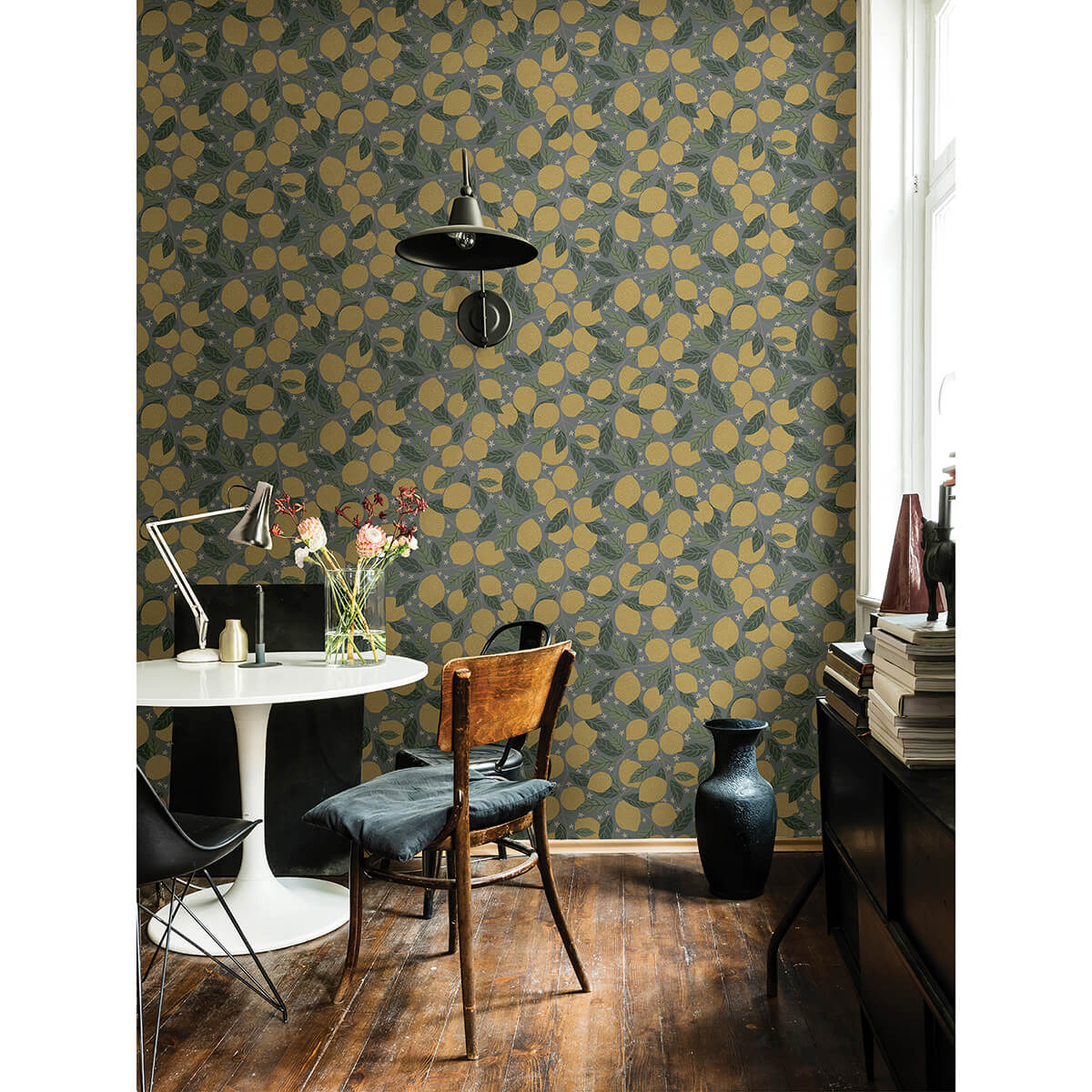 lemona-blue-fruit-tree-wallpaper-york-wallcoverings-2999-44132 - York Wallcoverings Papel pintado