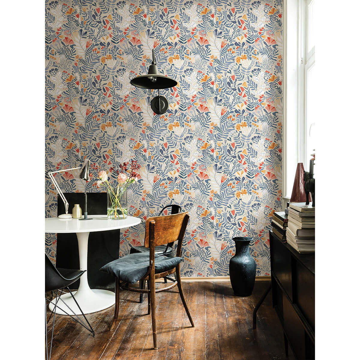 brittsommar-light-blue-woodland-floral-wallpaper-york-wallcoverings-2999-55013 - York Wallcoverings Wallpaper