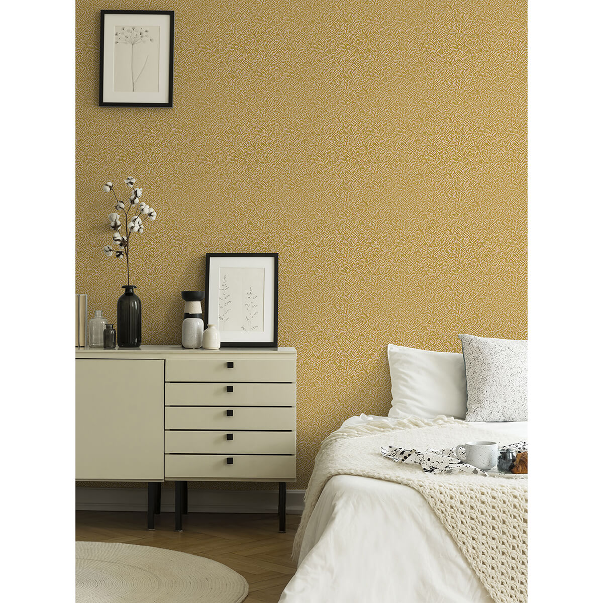 anna-mustard-fern-trail-wallpaper-york-wallcoverings-2999-55003 - York Wallcoverings Papel pintado