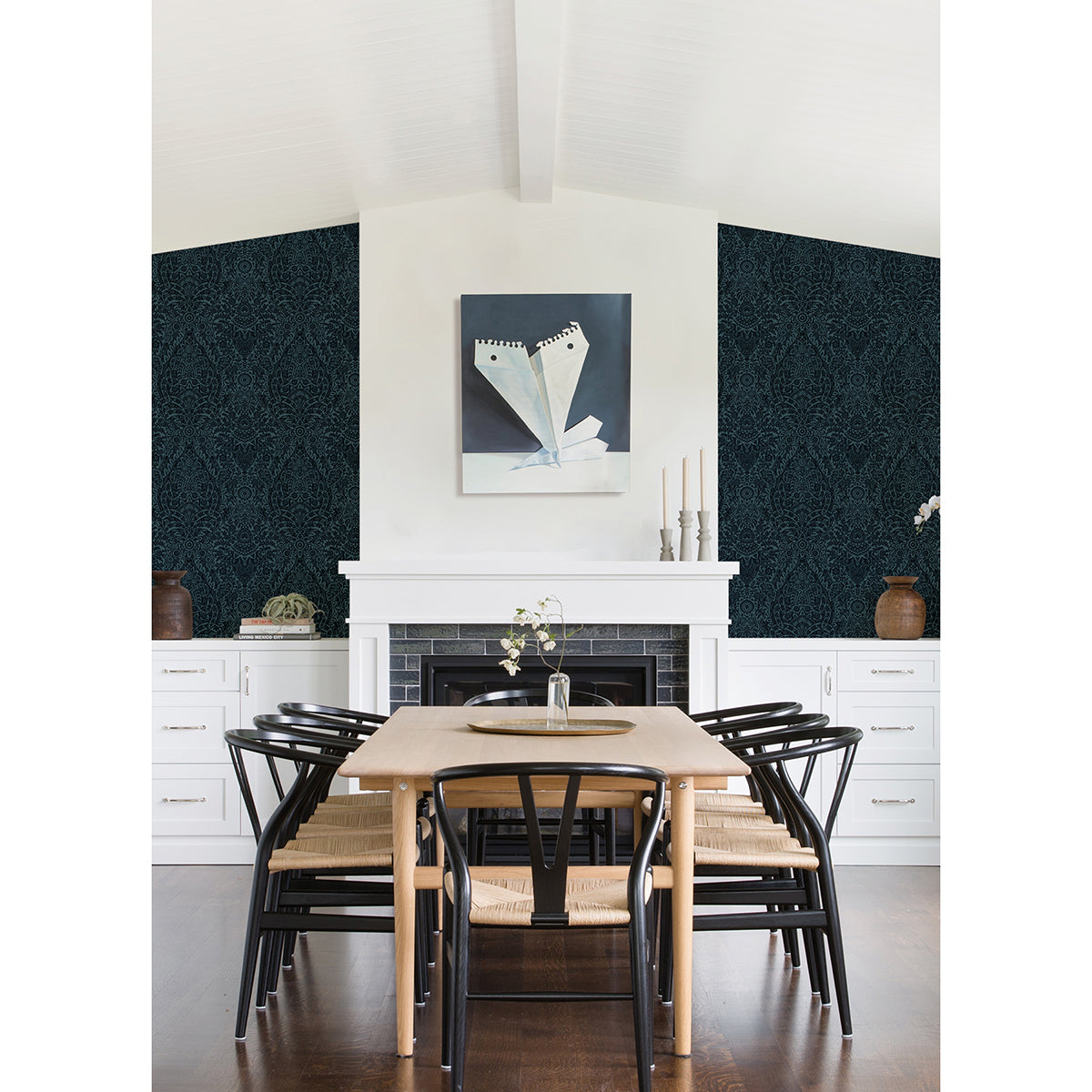 maris-indigo-flock-damask-wallpaper-york-wallcoverings-2973-87367 - York Wallcoverings Wallpaper